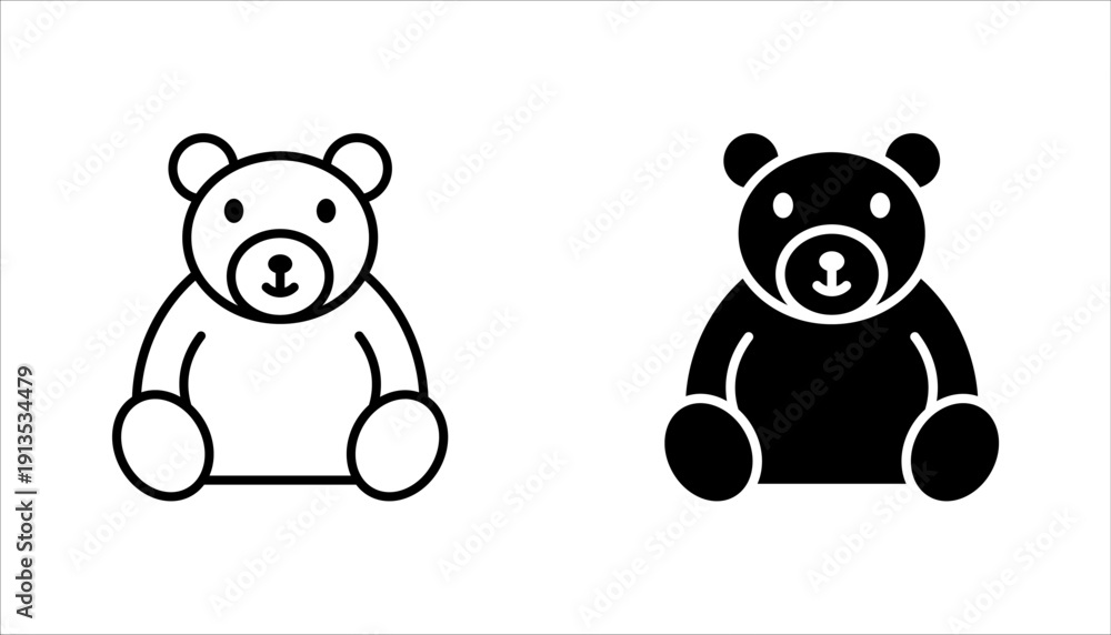 Obraz premium Bear icon set, polar bear symbol vector illustration on white background