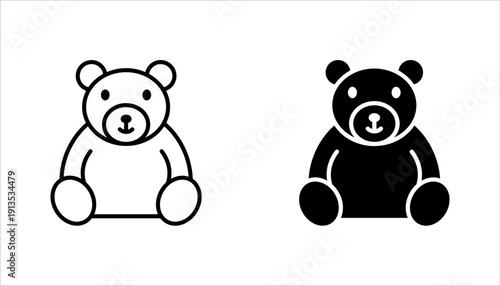 Bear icon set, polar bear symbol vector illustration on white background