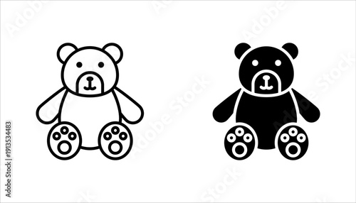Bear icon set, polar bear symbol vector illustration on white background