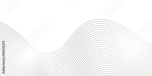 Light grey lines in 3D perspective vector abstract background, dynamic linear minimal design, wave lied pattern in dimensional and movement.