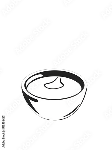 Fresh milk dish black white icon simple