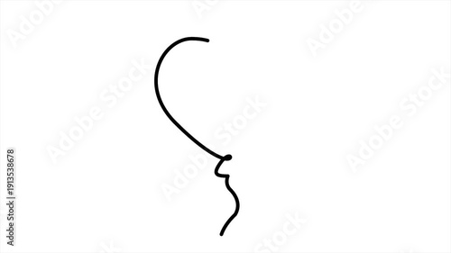 Heart Shaped Balloon Monoline Simple Animation to Represent Love. Animated in monoline and loop-able.