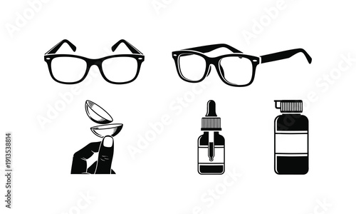 Vintage glasses and e liquids illustration