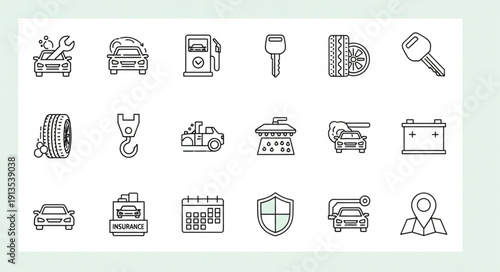 Car Service and Repair Icons Collection.