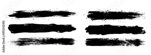 Vibrant Hand-Drawn Ink Brush Set with Bold Grunge Textures and Dynamic Paint Splatters