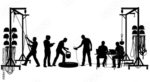 People exercising on various gym equipment in a fitness center from a side viewpoint