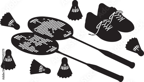 badminton racket with shuttlecock