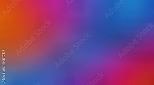 Abstract vibrant gradient background with smooth transition blending orange, pink, purple, and blue tones. Dynamic multicolor fusion creates a modern and energetic digital backdrop.