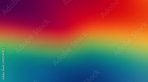 Abstract vibrant rainbow gradient background with smooth multicolor transition blending red, orange, yellow, green, teal, and blue tones. Bright and fluid color fusion creates a cheerful, modern, 