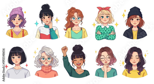 Diverse group of women from different age groups and cultures celebrating together with smiles and gestures of solidarity and empowerment