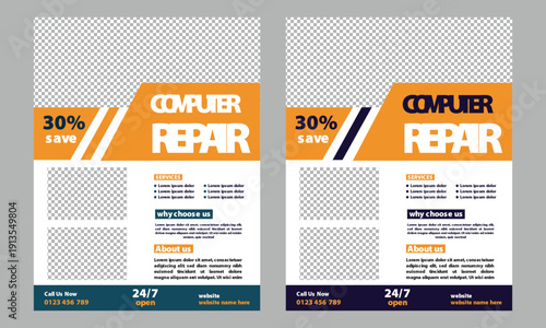 computer repair flyer Template 