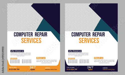 computer repair flyer Template 