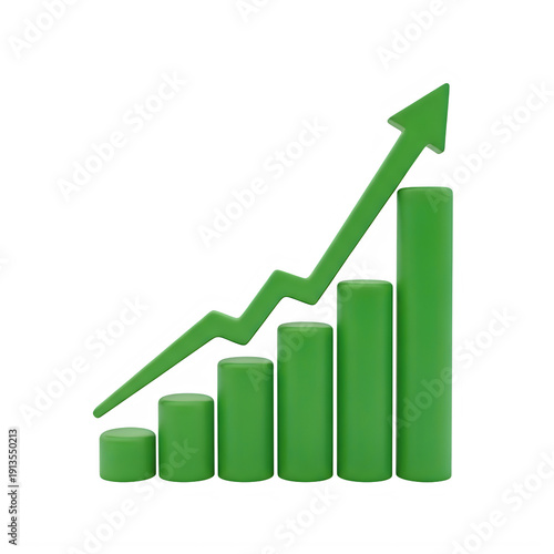 Green upward arrow bar graph showing growth isolated on transparent background Free Download Green upward arrow bar graph showing growth isolated on transparent background - GFXLoad