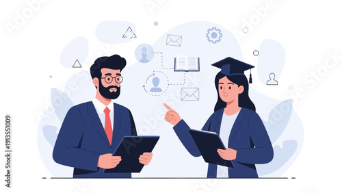 Business Mentoring and Education Concept: People Discussing Learning and Career Growth