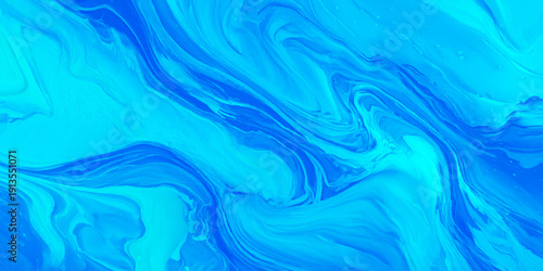vibrant blue and turquoise fluid abstract background marble patterns and dynamic liquid waves. rich aqua tones blend seamless.