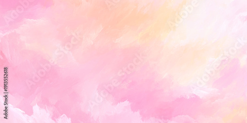 An elegant abstract background featuring blended brushstrokes of pastel pink, soft peach ethereal atmosphere perfect for spring themes, cosmetic branding.