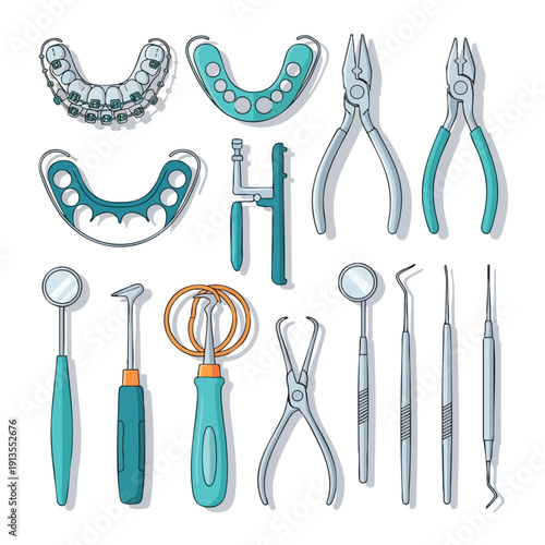Dental Tools and Instruments Set for Dental Healthcare Professionals