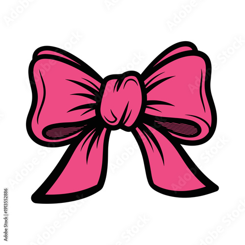 Pink decorative bow brooch with elegant design isolated on a white background, showcasing vibrant color and intricate detailing
