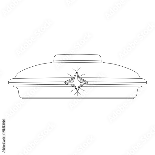 Illustration of a chipped lid with a noticeable crack, isolated against a white background, highlighting damage and fragility
