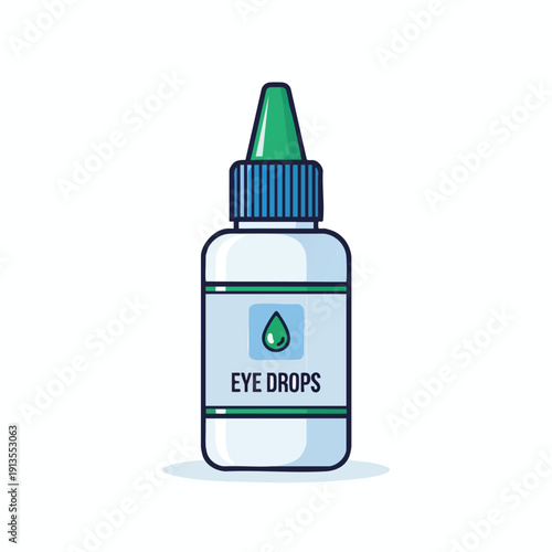 Simple Vector Illustration of an Ophthalmic Liquid Container for Eye Care