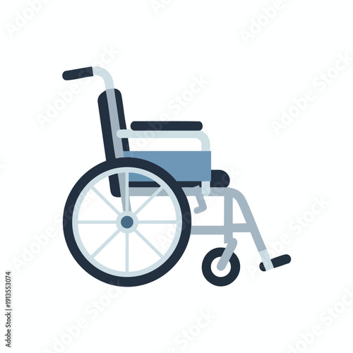 Simple Blue Wheelchair Icon Isolated on White Background for Mobility Support