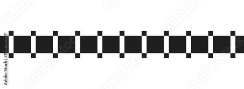 Black Pixelated Film Strip Border, Minimalist Geometric Divider Graphic