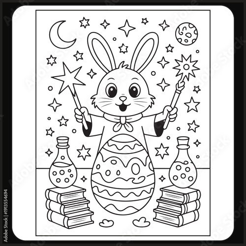 Cozy easter activity coloring book for adults and teens with a cute style.