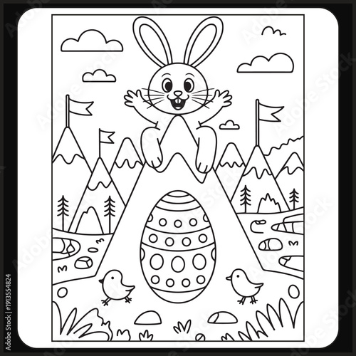 Cozy easter activity coloring book for adults and teens with a cute style.