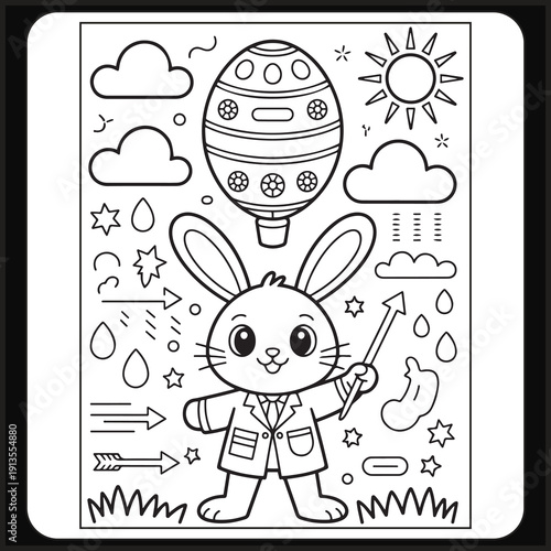 Cozy easter activity coloring book for adults and teens with a cute style.