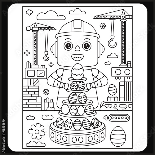 Cozy Easter activity coloring book for adults and teens with a cute style.