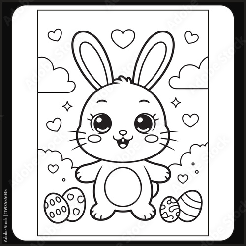 Cozy Easter activity coloring book for adults and teens with a cute style.