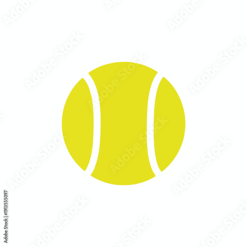 Bright Yellow Tennis Ball on White Background Sports Equipment for Tennis and Recreation