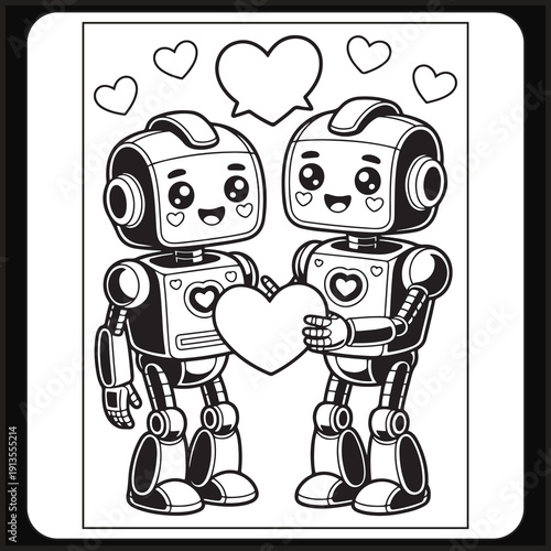 Valentine's Day coloring pages for adults with a cute style.