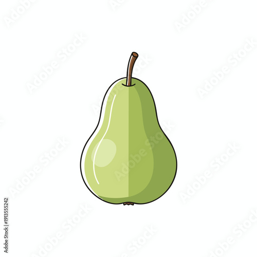 Fresh Green Pear Illustration for Healthy Food and Fruit Themes