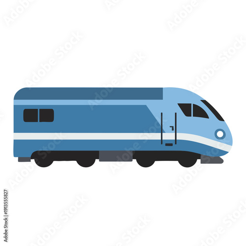 Modern High Speed Passenger Train Moving on Railway Tracks