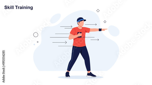 Man Training Skills and Developing Abilities