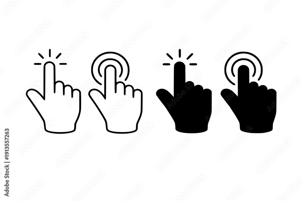 Obraz premium Simple Hand Touch Icons
