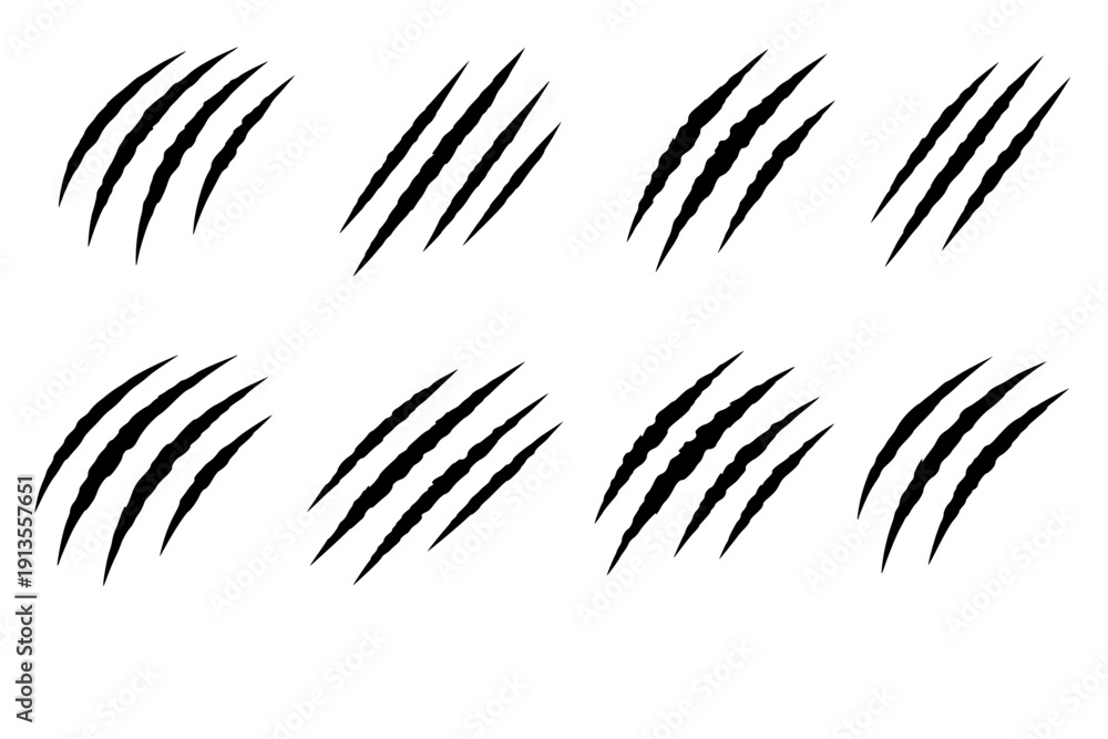 Obraz premium Simple Black Claw Marks Set