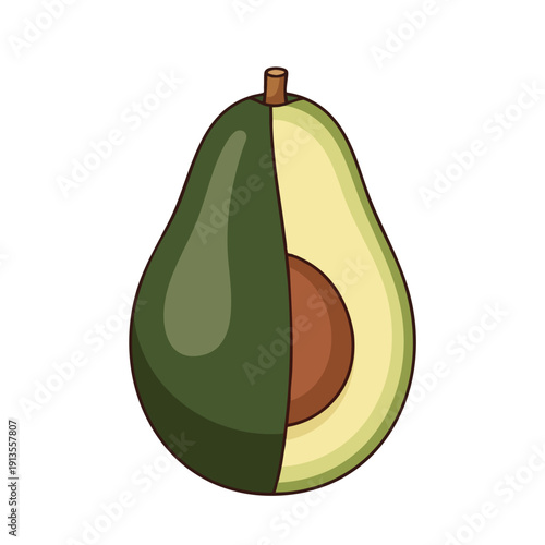 Fresh Halved Avocado with Seed for Healthy Eating and Nutrition