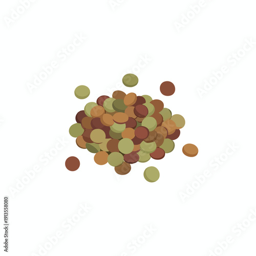 Heap of Multicolored Coins on a White Background for Financial and Business Concepts