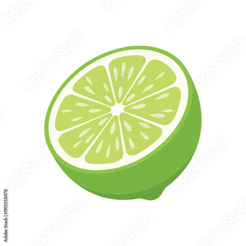 Fresh Lime Slice with Vibrant Green Color for Healthy Snacks and Culinary Use