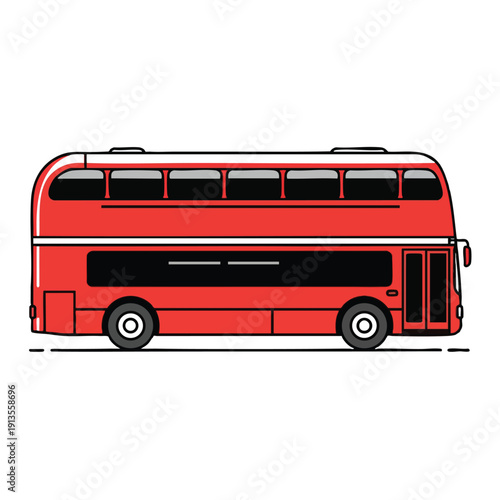 Stylish Red Double Decker Bus for City Transportation and Travel