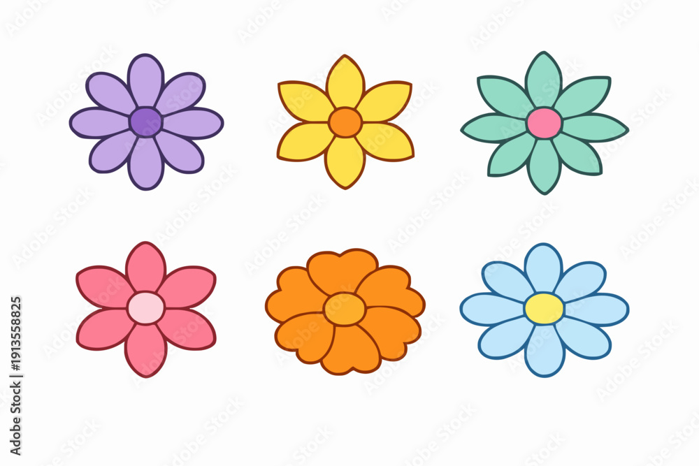 Naklejka premium Simple Flower Collection