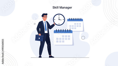 Skill Manager with Clock and Calendars, Time Management, Business Planning