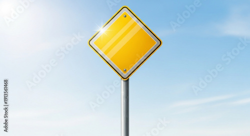 Blank Yellow Road Sign – Isolated Vector for Custom Warning, Direction, or Caution Symbol