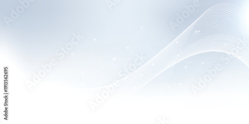Futuristic gray white abstract background with glowing white lines. shining wave lines pattern for banner, wallpaper, cover. Vector illustration