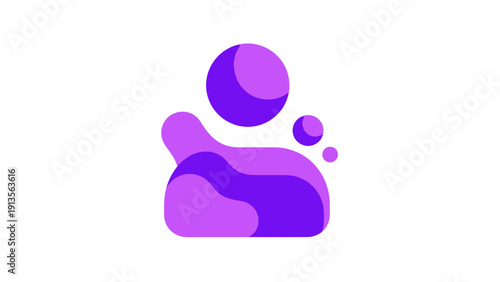 Abstract Humanoid Figure With Bubbles In Purple Tones.