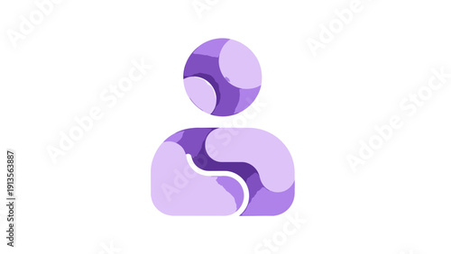 Abstract Humanoid Figure with Purple and Lavender Hues.