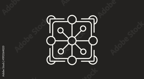 Abstract Network Structure with Connected Nodes and Lines.