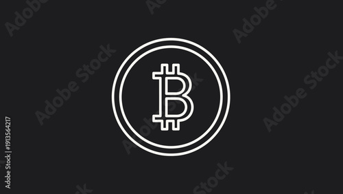 Bitcoin Cryptocurrency Digital Coin Symbol Icon.